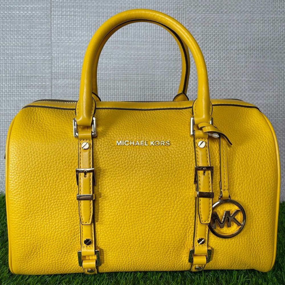 Michael Kors Bedford Legacy Leather Duffle Satchel in Sunflower